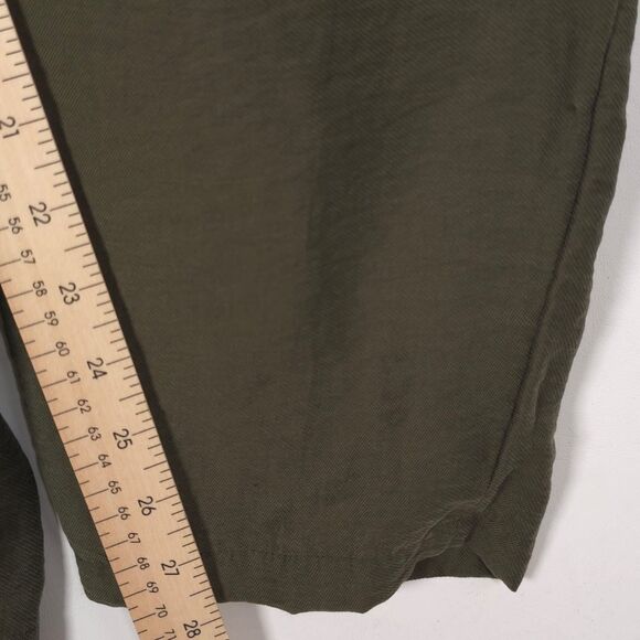 ZARA Jumpsuit MEDIUM Olive Green Utility Button Front V Neck Lyocell 3564/064 - Picture 5 of 12